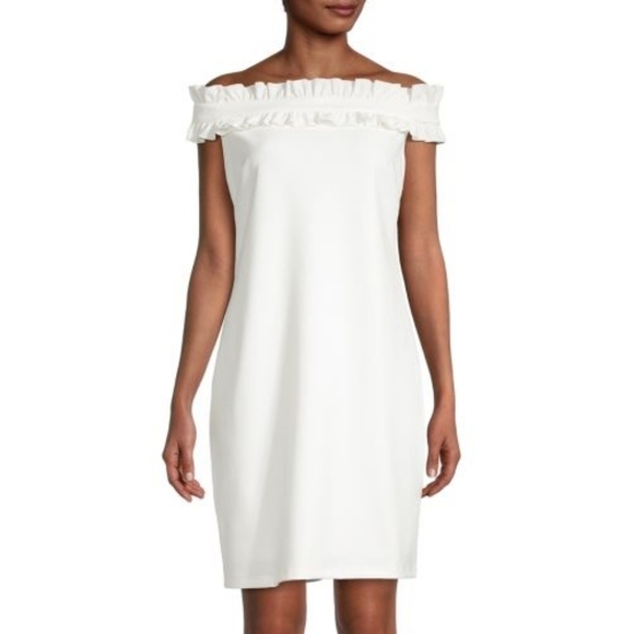 Marina Ruffle Shift Dress Size 6 NWT - Picture 1 of 8
